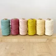 Bobine de cordon en coton pour macramé 3 mm - Quality - Olive x50m