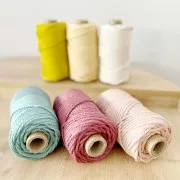 Bobine de cordon en coton pour macramé 3 mm - Quality - Olive x50m