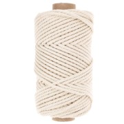 Bobine de cordon en coton pour macramé 3 mm - Quality - Ivoire x50m|raw }}