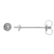 Clous d'oreilles pour perles semi-percées 3 mm - Acier inoxydable 303L x2