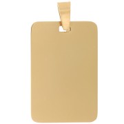 Pendentif plaque rectangle 30x20 mm - Acier inoxydable 316L Doré x1