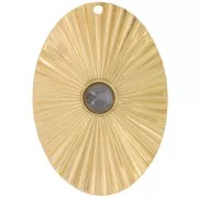 Pendentif ovale effet plissé 40x28 mm pour cabochon 6 mm Acier inox 304L Doré x1