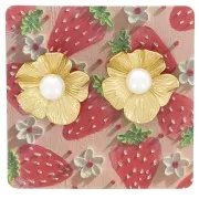 Lot de 50 cartes supports bijoux 6x6 cm pour boucles d'oreilles - Fraise