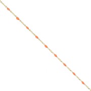 Chaîne maille Fantaisie et résine époxy 2 mm - Acier inox 304 Doré - Orange x1m|raw }}