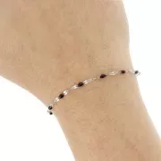 Chaîne maille Fantaisie et résine époxy 2 mm - Acier inoxydable 304 - Noir x1m