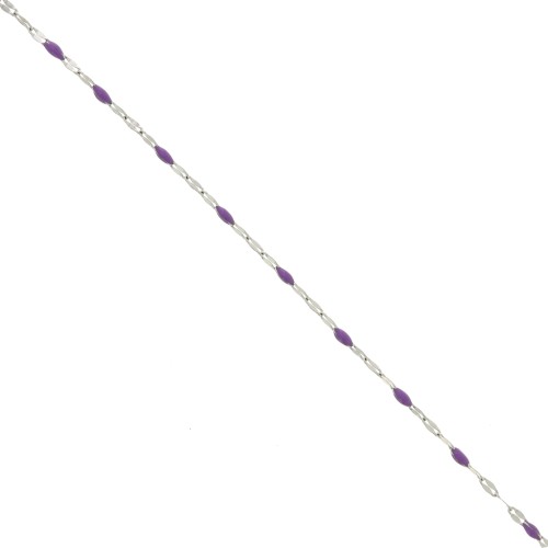 Chaîne maille Fantaisie et résine époxy 2 mm - Acier inoxydable 304 - Violet x1m
