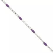 Chaîne maille Fantaisie et résine époxy 2 mm - Acier inoxydable 304 - Violet x1m