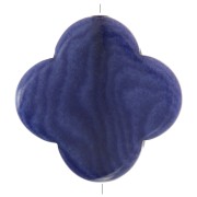 Perle de Tagua - forme tréfle 14 mm - Bleu nuit x1|raw }}