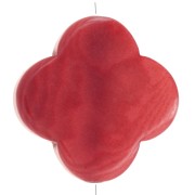 Perle de Tagua - forme tréfle 14 mm - Rouge x1|raw }}