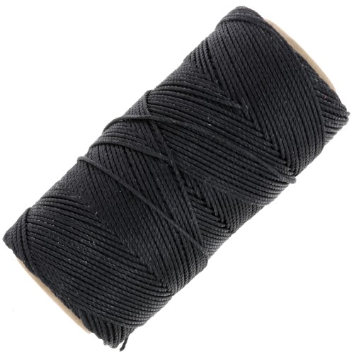 Bobine de fil ciré Linhasita pour micro macramé 1.5 mm - Black (PRETO) x116m