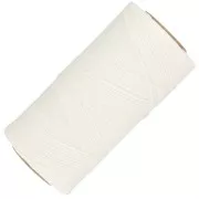 Bobine de fil ciré Linhasita pour micro macramé 0.5 mm - Blanc métallisé Luz Negra