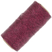 Bobine de fil ciré Linhasita pour micro macramé 0.5mm Rose foncé métallisé (Pink)|raw }}