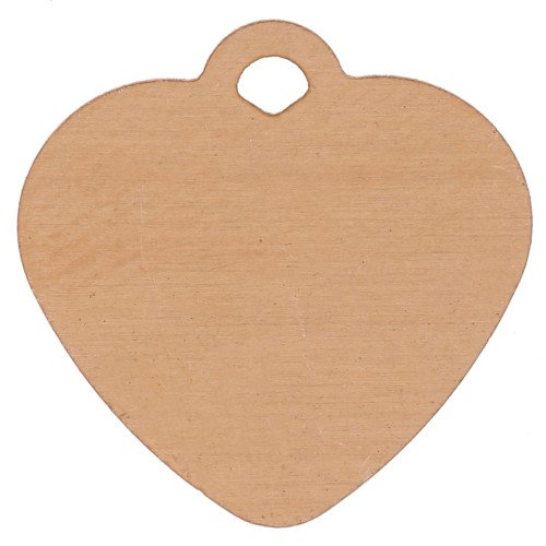 Breloque coeur 12.5x13 mm en cuivre pour poudre de sur-glaçure x1