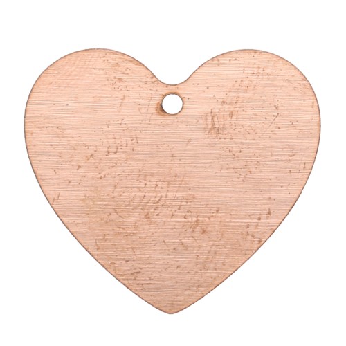 Pendentif coeur 22x24 mm en cuivre pour poudre de sur-glaçure x1
