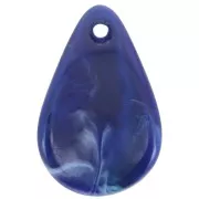 Sequins pétales de fleurs incurvés 24.5 mm en acrylique - Marbré bleu nuit x6