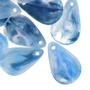 Bleu Clair - Sequins pétales de fleurs incurvés 24.5 mm en acrylique - Marbré bleu clair x6 Sequins pétales de fleurs incurvés 24.5 mm en acrylique - Marbré bleu clair x6