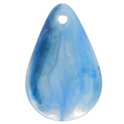 Sequins pétales de fleurs incurvés 24.5 mm en acrylique - Marbré bleu clair x6