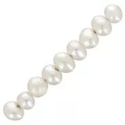 Perles d'eau douce rondes aplaties irrégulières 2.5x2 mm - Grade AA+ Blanc x20