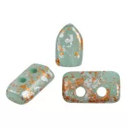 Perles en verre Piros® par Puca® 2x5 mm - Blue Green Opal Tweedy x10g