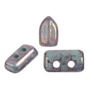 Perles en verre Piros® par Puca® 2x5 mm - Blue Green Opal Bronze x10g