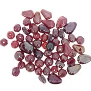 Assortiment de perles en verre irisées Rouge x50g