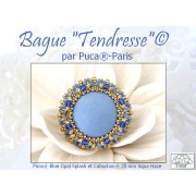 Perles en verre Piros® par Puca® 2x5 mm - Blue Opal Mat x10g