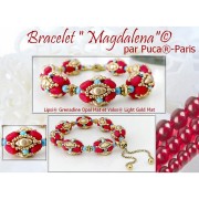 Perles en verre Lipsi® par Puca® 4x6 mm - Grenadine Opal Mat Gold Splash x10g