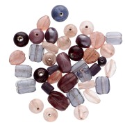 Assortiment de perles en verre irisées Mauve x50g