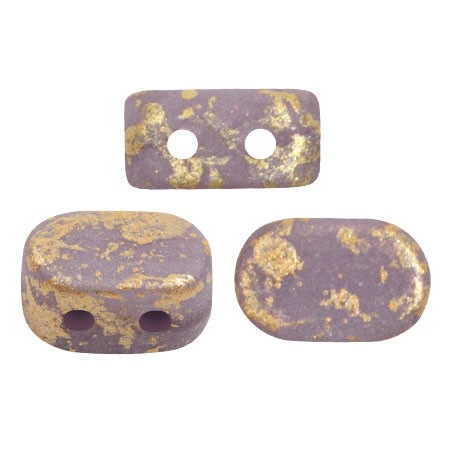 Perles en verre Lipsi® par Puca® 4x6 mm - Amethyst Opal Mat Gold Splash x10g