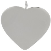 Pendentifs coeur 19.5x19 mm - Acier inoxydable 316L  x2