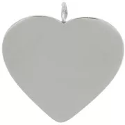 Pendentifs coeur 19.5x19 mm - Acier inoxydable 316L  x2