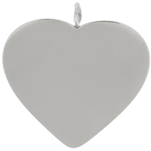 Pendentifs coeur 19.5x19 mm - Acier inoxydable 316L  x2