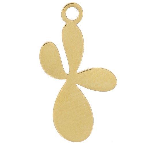 Breloque fleur de Lys 16x9 mm - Acier inoxydable 316L Doré x1