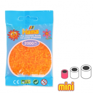 Perles à repasser Hama MINI 2.5 mm Orange Fluo Transparent (n°38) x2000