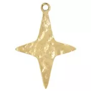 Breloque étoile martelée 17x12 mm - Acier inoxydable 316L Doré x1