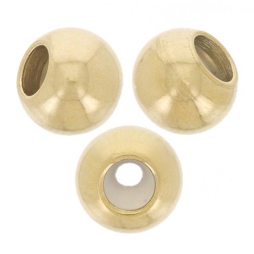 Perles stoppeur 4 mm avec un trou de 1 à 1.3 mm - Acier inoxydable 304L Doré x4