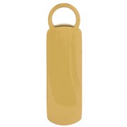 Breloque rectangle 18x5 mm avec résine époxy - motif coeur - Acier inoxydable 316L Doré - Fuchsia x1