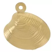 Breloque coquillage moule 14x13 mm - Acier inoxydable 303L Doré x1