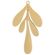 Pendentif feuille 29x16 mm - Acier inoxydable 316L Doré x1|raw }}