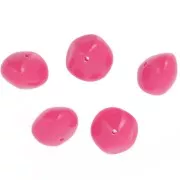 Perles nuggets en résine opaque 9x12 mm - Rose bonbon x8