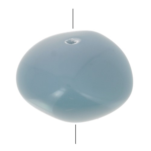 Perles nuggets en résine opaque 9x12 mm - Bleu fumé x8