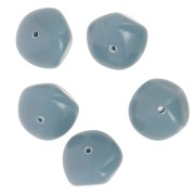 Perles nuggets en résine opaque 9x12 mm - Bleu fumé x8