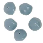 Perles nuggets en résine opaque 9x12 mm - Bleu fumé x8