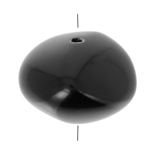 Perles nuggets en résine opaque 9x12 mm - Noir x8