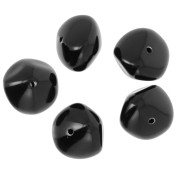 Perles nuggets en résine opaque 9x12 mm - Noir x8