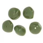 Perles nuggets en résine opaque 9x12 mm - Kaki x8