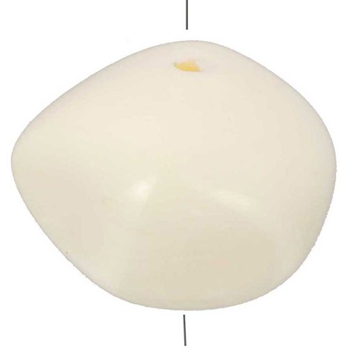 Perles nuggets en résine opaque 12x15 mm - Ecru x6