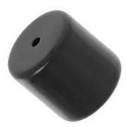 Perle tube cylindrique 14 mm en résine opaque - Noir x1