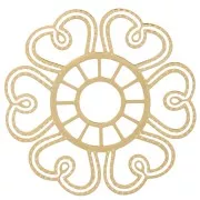 Pendentif fleur ajouré 30 mm - Acier inoxydable 316L Doré x1