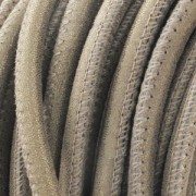 Cordon cuir avec double couture 4 mm Golden Métallisé x30cm|raw }}